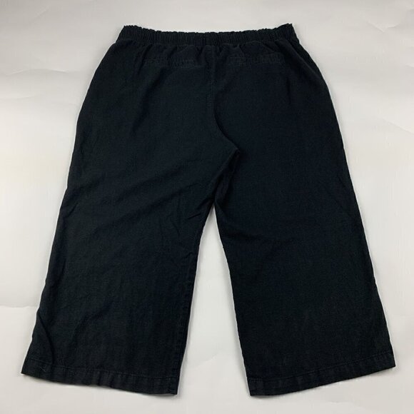 Old Navy Black Linen Blend Wide Leg Cropped Pant XL - Picture 6 of 7